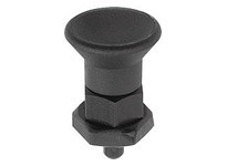 KIPP K0631.16105AL INDEXING PLUNGER SIZE:1 D1=3/8-24 D=5 FORM:B WO. GROOVE WITH LOCKNUT SHORT VERSION STAINLESS STEEL NOT HARDEN