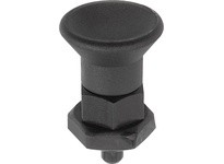 KIPP K0631.6308A6 INDEXING PLUNGER SIZE:3 D1=5/8-11 D=8 FORM:B WO. GROOVE WITH LOCKNUT SHORT VERSION STEEL HARDENED