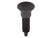 KIPP K0633.201105AL INDEXING PLUNGER WO. GROOVE SIZE:1 D1=3/8-24 FORM:G STAINLESS STEEL COMP:THERMOPLASTIC COMP:BLACK RAL7021