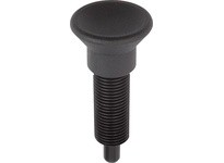 KIPP K0633.21410A7 INDEXING PLUNGER WO. GROOVE SIZE:4 D1=3/4-10 FORM:G STEEL COMP:THERMOPLASTIC COMP:BLACK RAL7021