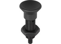 KIPP K0633.22516 INDEXING PLUNGER WO. GROOVE SIZE:5 D1=M24X2 FORM:H STEEL COMP:THERMOPLASTIC COMP:BLACK RAL7021