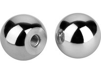 KIPP K0650.125062 BALL KNOB DIN319 D1=25 D=M06 FORM:C INTERNAL THREAD ALUMINUM POLISHED