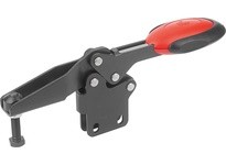 KIPP K0661.012101 TOGGLE CLAMP HORIZONTAL WITH SAFETY LOCK VERTICAL FOOT F1=2400 ADJUSTABLE CLAMPING SPIND M12X70 STEEL