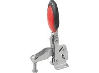 KIPP K0662.106101 TOGGLE CLAMP VERTICAL WITH SAFETY LOCK HORIZONTAL FOOT STAINLESS STEEL BRIGHT COMP:POLYAMIDE COMP:BLUE