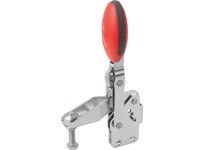 KIPP K0663.108000 TOGGLE CLAMP VERTICAL STANDARD VERTICAL FOOT F1=2000 ADJUSTABLE CLAMPING SPIND M08X45 STAINLESS STEEL