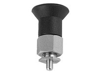 KIPP K0735.311105 INDEXING PLUNGER SIZE:1 D1=M10X1 D=5 FORM:A WO. GROOVE WITHOUT LOCKNUT FOR THIN WALLED PARTS STAINLESS STEEL