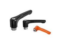 KIPP K0738.2A32 ADJUSTABLE HANDLE FLAT SIZE:2 5/16-18 ZINC ORANGE RAL2004 POWDER COATED COMP:STAINLESS STEEL BRIGHT