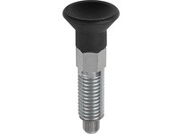 KIPP K0747.01206100 INDEXING PLUNGER ECO SIZE:2 D1=M10 D=6 FORM:A WO. GROOVE WITHOUT LOCKNUT STEEL NOT HARDENED COMP:THERMOPLAST