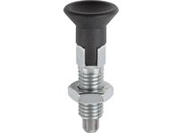 KIPP K0747.14206100 INDEXING PLUNGER ECO SIZE:2 D1=M10 D=6 FORM:D WITH LOCKING SLOT WITH LOCKNUT STAINLESS STEEL NOT HARDENED