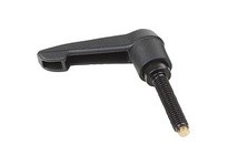 KIPP K0780.12061X40 ADJUSTABLE HANDLE W. THRUST PIN SIZE:2 M06X40 FORM:A PLASTIC BLACK RAL7021 KOMP:BOLT BRASS