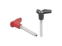 KIPP K0792.102605025 BALL LOCK PIN WITH L-GRIP D1=5 L=25 L1=59 L5=309 STAINLESS STEEL COMP:THERMOPLASTIC COMP:BLACK