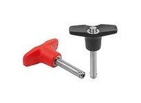 KIPP K0792.216310060 BALL LOCK PIN WITH T-GRIP D1=10 L=60 L1=89 L5=689 STAINLESS STEEL 1.4542 HIGH SHEAR STRENGTH