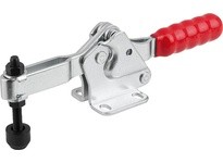 KIPP K1241.01000 TOGGLE CLAMP HORIZONTAL FOOT STANDARD F2=1000 ADJUSTABLE CLAMPING SPIND M05X40 STEEL ELECTRO