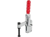KIPP K1244.02400 TOGGLE CLAMP VERTICAL FOOT STANDARD F1=2400 FIXED CLAMPING SPINDLE M08X50 STEEL ELECTRO ZINC-PLATED COMP:PLASTI