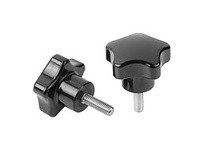 KIPP K1298.14008X15 FIVE LOBE GRIP POLISHED D=M08X15 FORM:L THERMOSET BLACK COMP:STAINLESS STEEL COMP:BRIGHT D1=40