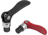 KIPP K1500.1406 CAM LEVER WITH MANDREL COLLET SIZE:1 D=14 ALUMINUM RED POWDER COATED COMP:STEEL