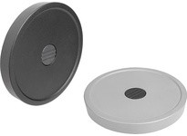 KIPP K1520.100121046 HANDWHEEL KEYWAY+CROSS BORE D1=100 D2=12 ALUMINUM BLACK POWDER-COATED WITHOUT GRIP