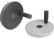 KIPP K1521.12514105 HANDWHEEL KEYWAY DIN6885 D1=125 D2=14 ALUMINUM BLACK POWDER-COATED COMP:THERMOPLASTIC CYLINDRICAL