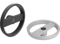 KIPP K1523.1251416 2-SPOKE HANDWHEEL W.TRANSV.BORE D1=125 D2=14 ALUMINUM BLACK POWDER-COATED WITHOUT GRIP