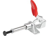 KIPP K1545.00500 PUSH-PULL CLAMP WITH MOUNTING BRACKET MINI F2=500 STEEL ELECTRO ZINC-PLATED COMP:PLASTIC COMP:RED