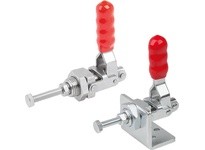 KIPP K1547.01000 PUSH-PULL CLAMP STANDARD WITH MOUNTING BRACKET F2=1000 STEEL GALVANIZED AND PASSIVATED COMP:PLASTIC COMP:RED