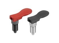 KIPP K1584.18308 INDEXING PLUNGER WITH ECCENTRIC HANDLE W. DETENT SIZE:3 M16X15 D=8 FORM:A WITHOUT LOCKNUT STAINLESS STEEL