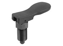 KIPP K1584.8206A5 INDEXING PLUNGER WITH ECCENTRIC HANDLE W. DETENT SIZE:2 1/2-13 D=6 FORM:A WITHOUT LOCKNUT STEEL HARDENED AND