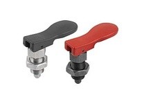 KIPP K1584.9206 INDEXING PLUNGER WITH ECCENTRIC HANDLE W. DETENT SIZE:2 M12X15 D=6 FORM:B WITH LOCKNUT STEEL HARDENED AND BLACK