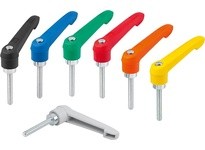 KIPP K1660.10687X15 ADJUSTABLE HANDLE SIZE:1 M06X15 PLASTIC BLUE RAL5017 COMP:STEEL TRIVALENT BLUE PASSIVATED