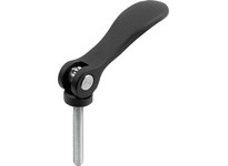 KIPP K2120.95011ADX10 Cam Lever Size 9 6-32X10 A=36.2 B=14.4 Aluminum Black RAL9005 Powder-Coated Comp: Steel