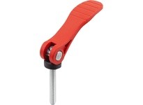 KIPP K2122.15218405X50 Cam Lever Size 1 M05X50 A=71.5 B=22 Polyamide Red RAL3020 Comp: Steel