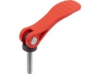 KIPP K2122.15318405X30 Cam Lever Size 1 M05X30 A=71.5 B=22 Polyamide Red RAL3020 Comp: Stainless Steel