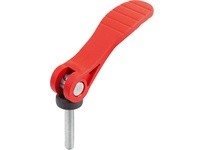 KIPP K2127.15218405X40 Cam Lever Adjustable Size 1 M05X40 A=71.5 B=22 Polyamide Red RAL3020 Comp: Steel