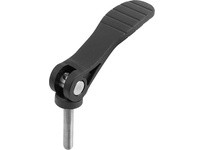 KIPP K2127.1531106X50 Cam Lever Adjustable Size 1 M06X50 A=71.5 B=22 Polyamide Black Comp: Stainless Steel