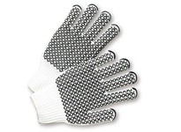K708SKHW/L Cotton/Polyester Medium Weight White Black Double Sided PVC Honeycomb Grip