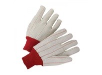 K81SCNCRI West Chester Cotton Corded Double Palm Glove Red Knit Wrist