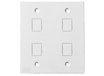 Hubbell Wiring KP2216W FACEPLT KP SER 2-G QUAD JACK WHT | Industrial Supplies