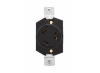 Cooper Eaton L520R Receptacle Single 20A 125V 2P3W Lkg Black