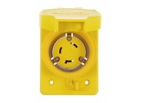 Cooper Eaton L830RW Receptacle Single WT 30A 480V 2P3W H/L Yellow