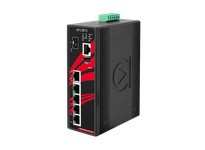 Antaira LMP-0601G-SFP-24-V2 6-Port Industrial Gigabit PoE+ Light Layer 3 Managed Ethernet Switch w/4*10/100/1000Tx (30W/Port) 1*