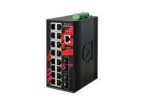 Antaira LMX-2004G-SFP-T 20-Port Industrial Gigabit Light Layer 3 Managed Ethernet Switch with 16*10/100/1000Tx Ports and 4*100/1